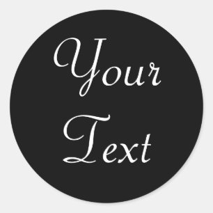 Sticker Rond Enveloppe personnalisée en noir et blanc avec text