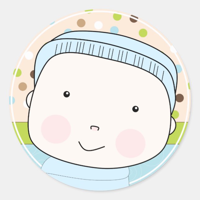 Sticker Rond Enveloppe pour bébé doux Sceau (Devant)