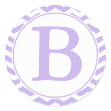 Enveloppe ronde violette Chevrons Sceau avec Monog