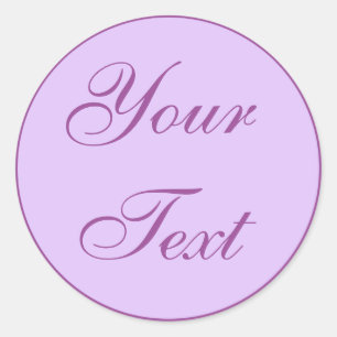 Sticker Rond Enveloppe violet et lavande avec texte personnalis