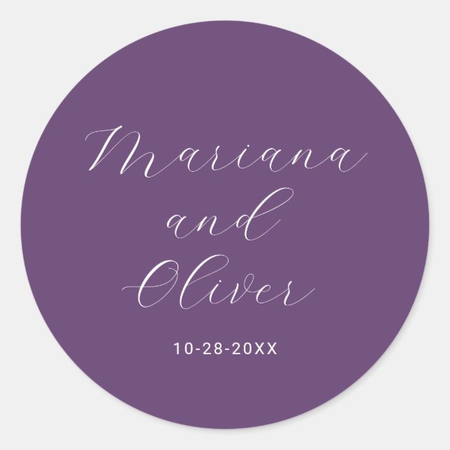 Sticker Rond Enveloppe violet romantique (Devant)