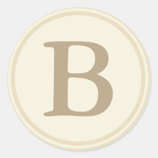 Sticker Rond Enveloppes rondes avec Monogramme - Crème et écrus