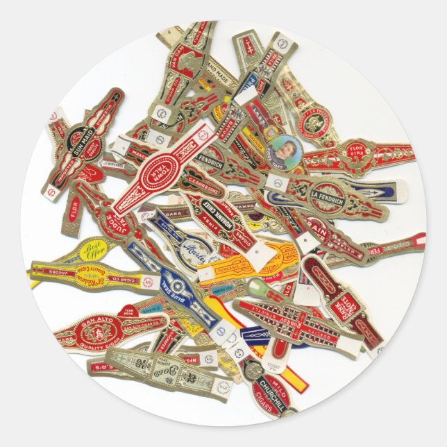 Sticker Rond Enveloppeurs à anneaux de cigar (Devant)