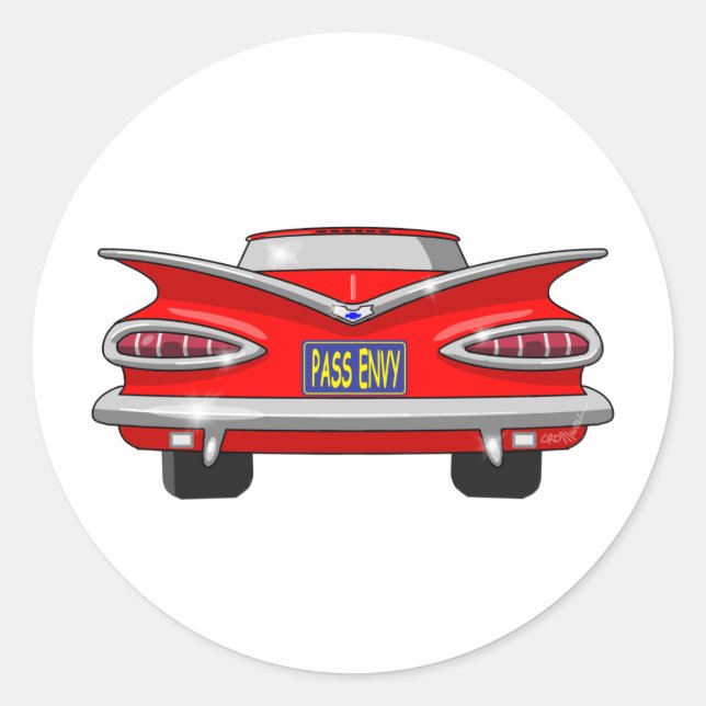 Sticker Rond Envie 1959 de passage d'impala de Chevrolet Chevy (Devant)