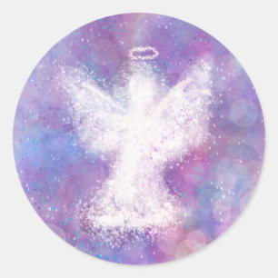 Sticker Rond Envoi de cet ange pour vous surveiller
