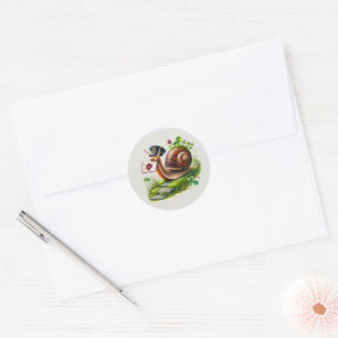 Sticker Rond Envoi de courrier d'escargot drôle
