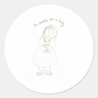 Sticker Rond Envoi d'un câlin