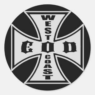 Sticker Rond EOD de la côte ouest (Noir)