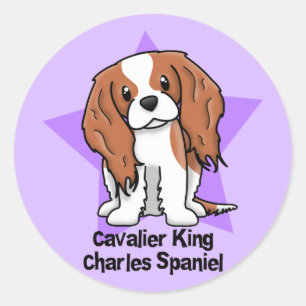 Sticker Rond Épagneul cavalier du Roi Charles de Blenheim