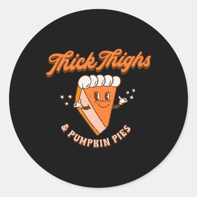 Sticker Rond Épais cuisses et Citrouille tarte Automne automne  (Devant)
