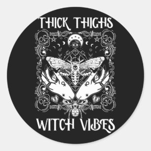 Sticker Rond Épais cuisses Vibes sorcières sorcières Costume d'