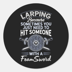 Sticker Rond Épée en mousse Joueur de rôle en live Larp Gamer L