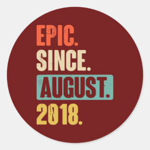 Sticker Rond Epic depuis août 2018 4 Ans 4ème anniversaire