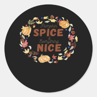 Sticker Rond Épice citrouille Et Tout Nice Essentiel Amusant