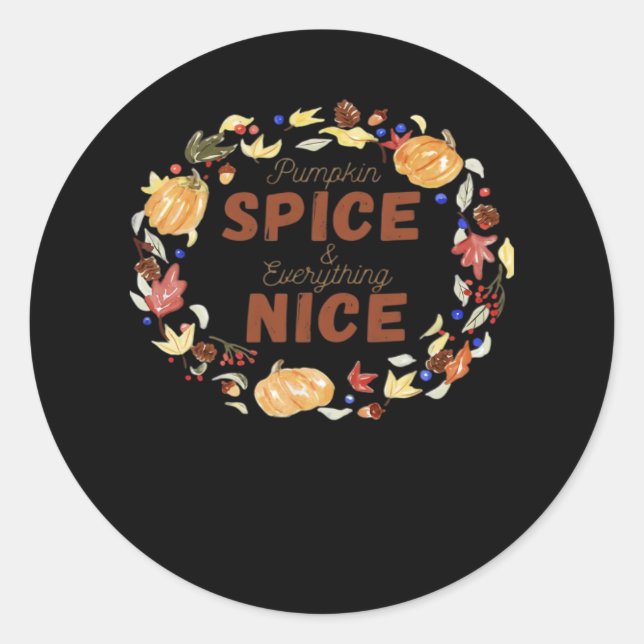Sticker Rond Épice citrouille Et Tout Nice Essentiel Amusant (Devant)