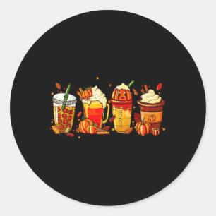 Sticker Rond Épice citrouille Fin automne automne Thanksgiving