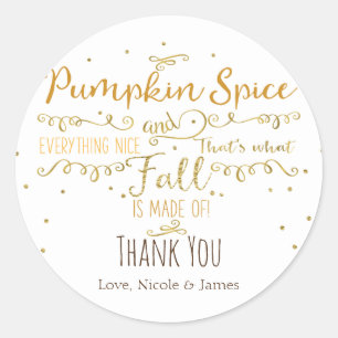 Sticker Rond Épice citrouille & Tout Nice Fall Favoriser