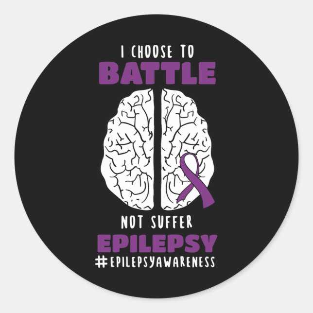 Sticker Rond Epilepsie Purple Epilepsie Jour du Cerveau Epileps (Devant)