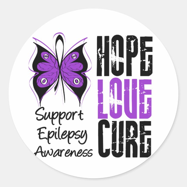Sticker Rond Epilepsie Sensibilisation Espoir Amour Cure (Devant)