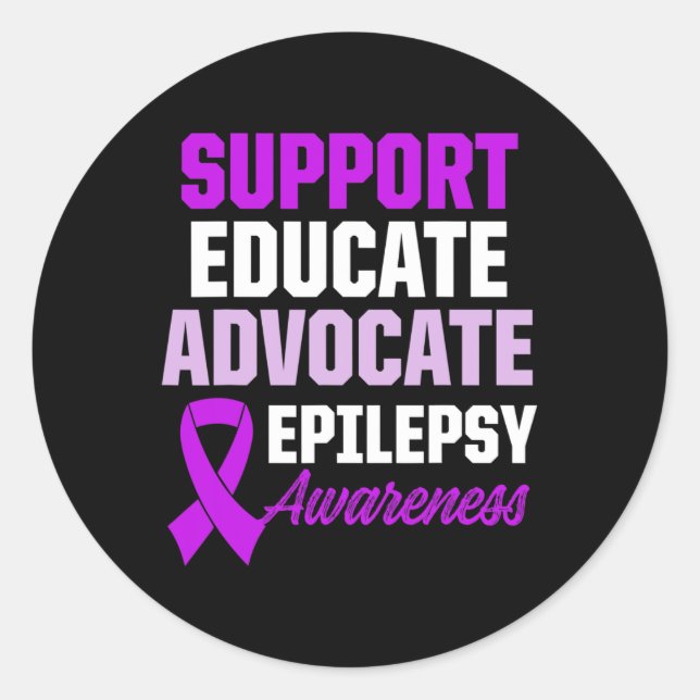 Sticker Rond Epilepsy Awareness Epileptic Warrior Survivor 1  (Devant)