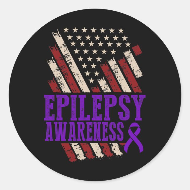 Sticker Rond Epilepsy Awareness Epileptic Warrior Survivor 17  (Devant)