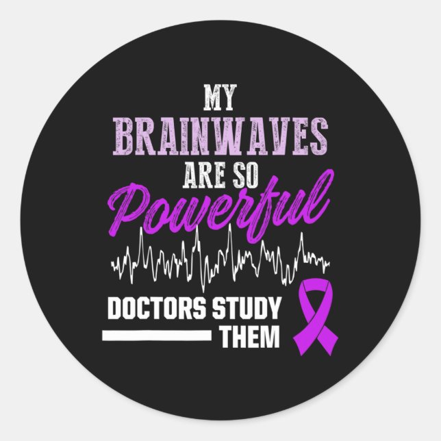 Sticker Rond Epilepsy Awareness Epileptic Warrior Survivor 21  (Devant)
