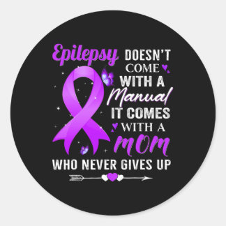 Sticker Rond Epilepsy Doesn't Come With A Manual Awareness Purp