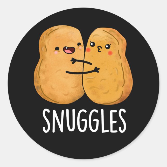 Sticker Rond Épingles Funny Nugget Couple Pun Dark BG (Devant)