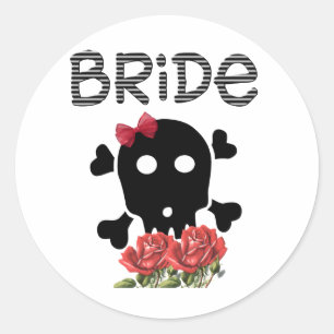 Sticker Rond Épouse crâne
