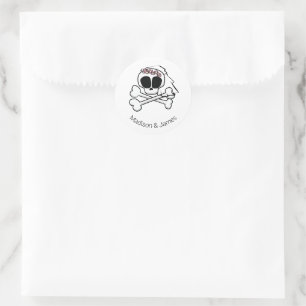 Sticker Rond Épouse crâne