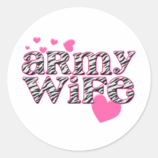 Sticker Rond Épouse de l'Armée [tirage zèbre]