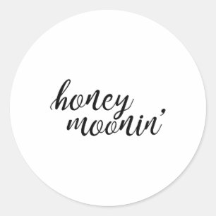 Sticker Rond Épouse de lune de miel et de la chambre de lune de