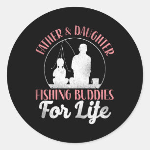 Sticker Rond Épouses de pêche papa père fille
