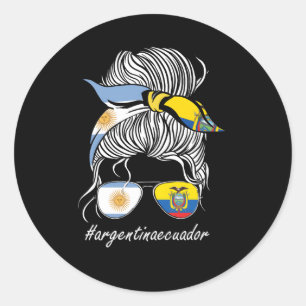 Sticker Rond Equateur Argentine Drapeau Roches Equateur Drapeau