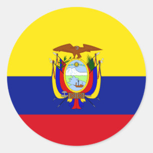 Sticker Rond Equateur Drapeau de haute qualité