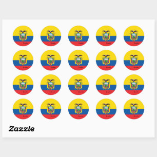 Sticker Rond Equateur & Equateur drapeau patriotes, vacances /