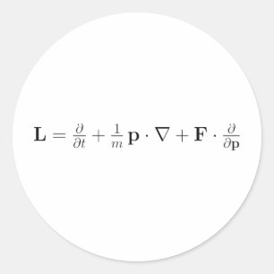 Sticker Rond Équation de Boltzmann, noir