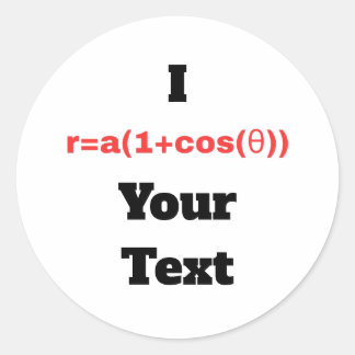 Sticker Rond Equation polaire personnalisable (I Heart)