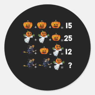 Sticker Rond Équations mathématiques d'Halloween pour les profe
