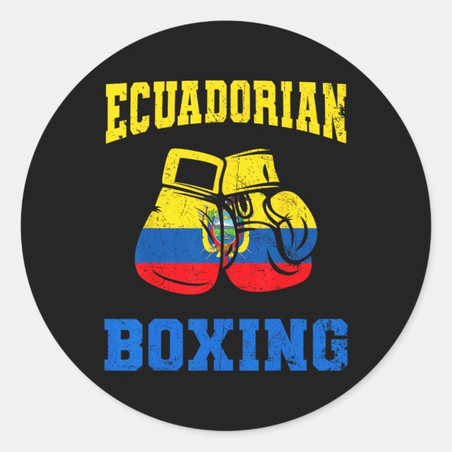 Sticker Rond Equatorien Boxing Gants Ecuador Pride Boxing Mens (Devant)