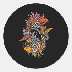 Sticker Rond Équilibrer Koi