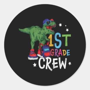 Sticker Rond Équipage de 1re année Dinosaure Cadeau pour enfant