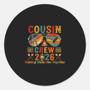 Sticker Rond Équipage de cousins 2026 créant des souvenirs d'ét