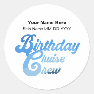 Sticker Rond Équipage de croisière d'anniversaire