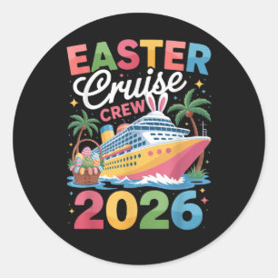 Sticker Rond Équipage de croisière de Pâques 2026 Vacances fami
