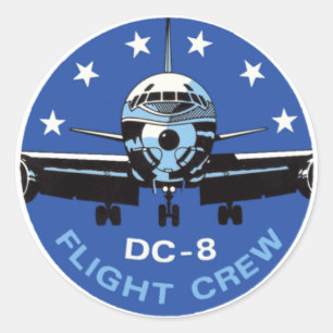 Sticker Rond Équipage des aéronefs DC-8