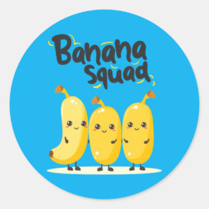 Sticker Rond Équipe Banane Amoureux de Fruit Drôle Vacances d'É