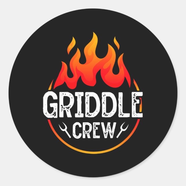 Sticker Rond Équipe Barbecue Grill Équipe Barbecue Grill (Devant)