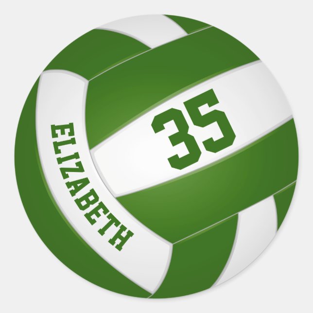 Sticker Rond équipe blanche verte couleurs garçons filles volle (Devant)