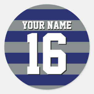 Sticker Rond Équipe Blue Charcoal de la Marine Jersey Preppy St